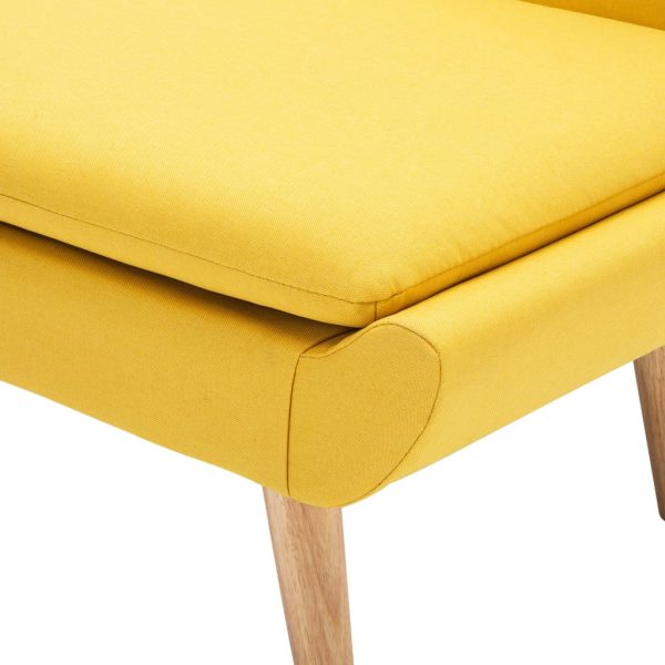 Poltrona em tecido amarelo - Image 6