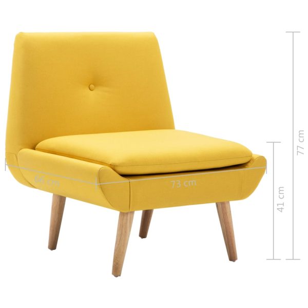 Poltrona em tecido amarelo - Image 8