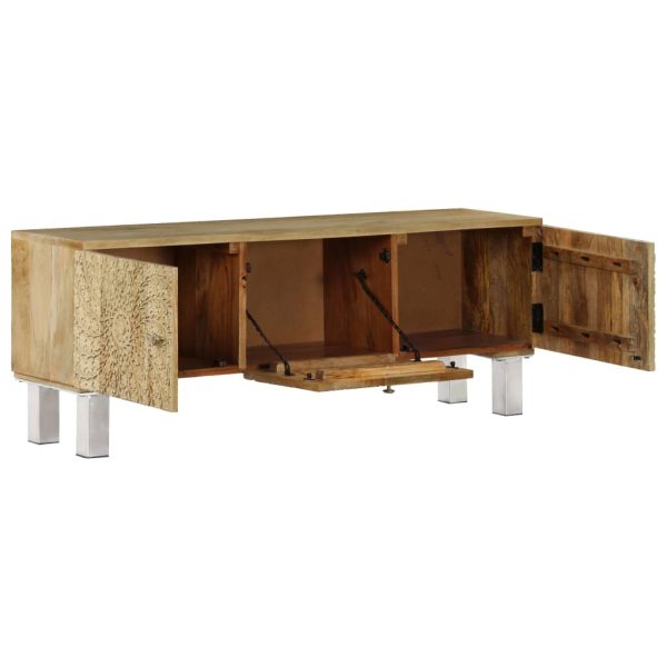 Móvel de TV em madeira de mangueira maciça 118x30x45 cm - Image 6