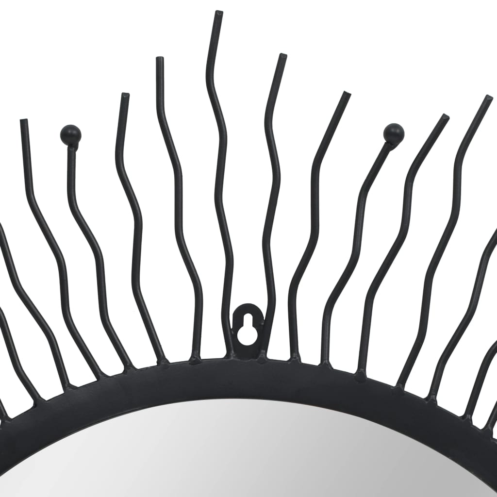 Espelho de parede para jardim raios de sol 80 cm preto - Image 4