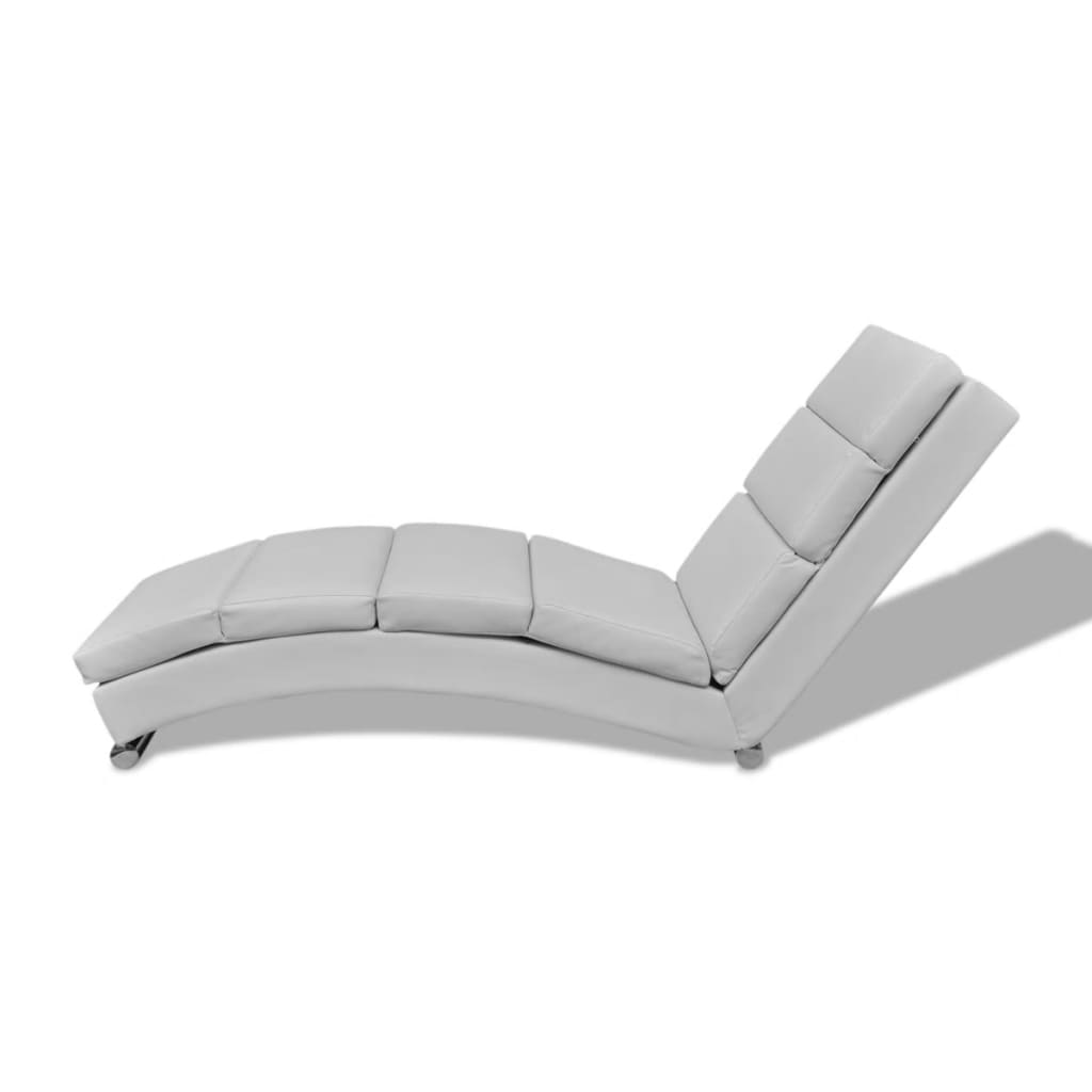 Chaise longue couro artificial branco - Image 4