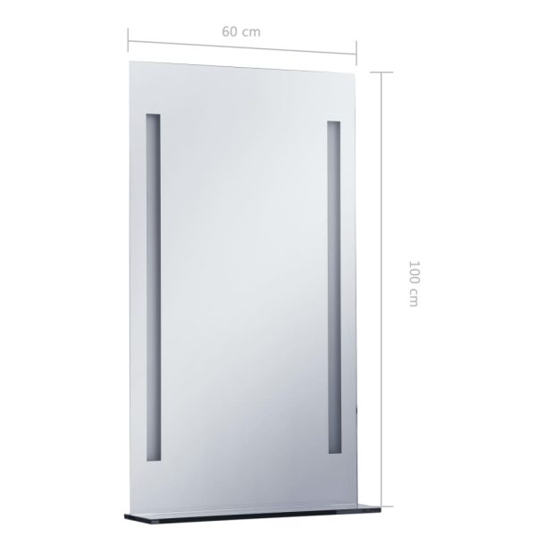 Espelho de parede LED c/ prateleira para casa de banho 60x100cm - Image 8