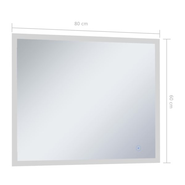 Espelho de parede LED c/ sensor tátil casa de banho 80x60 cm - Image 8