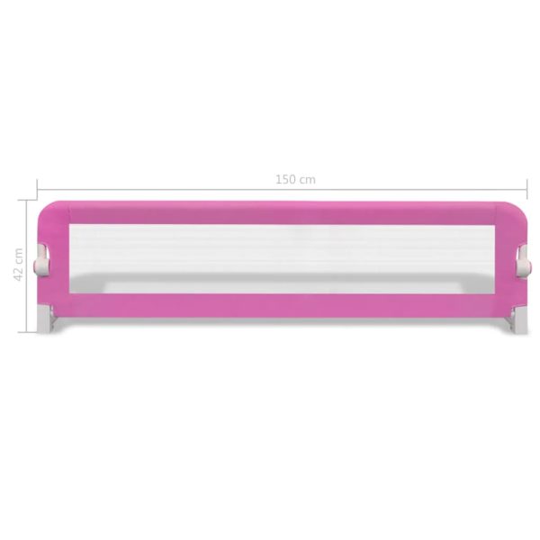 Barra de segurança para cama de criança 2 pcs 150x42 cm rosa - Image 7