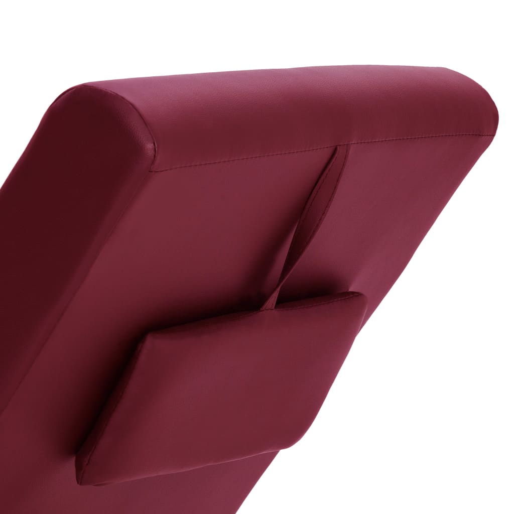 Chaise longue massagem + almofada couro artif. vermelho tinto - Image 6