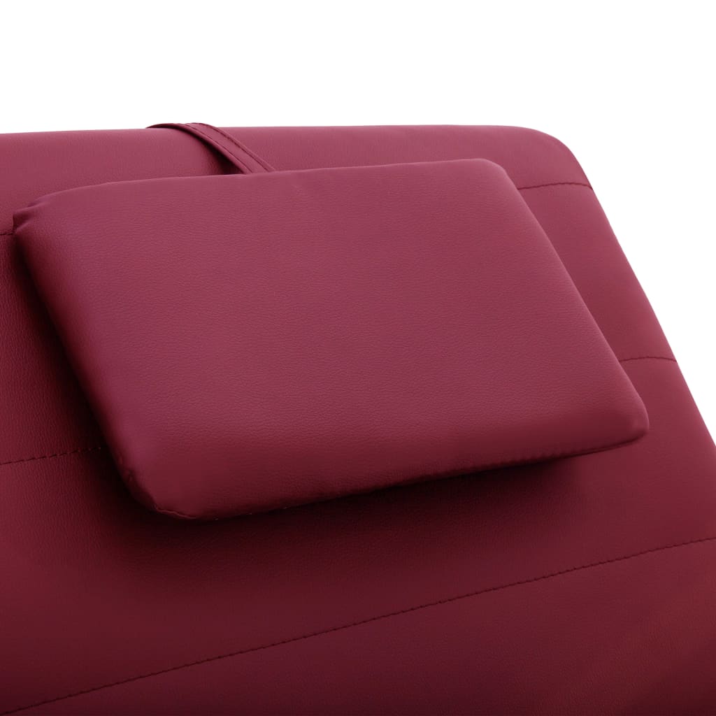 Chaise longue massagem + almofada couro artif. vermelho tinto - Image 8