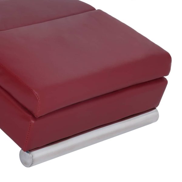 Chaise longue couro artificial vermelho tinto - Image 6