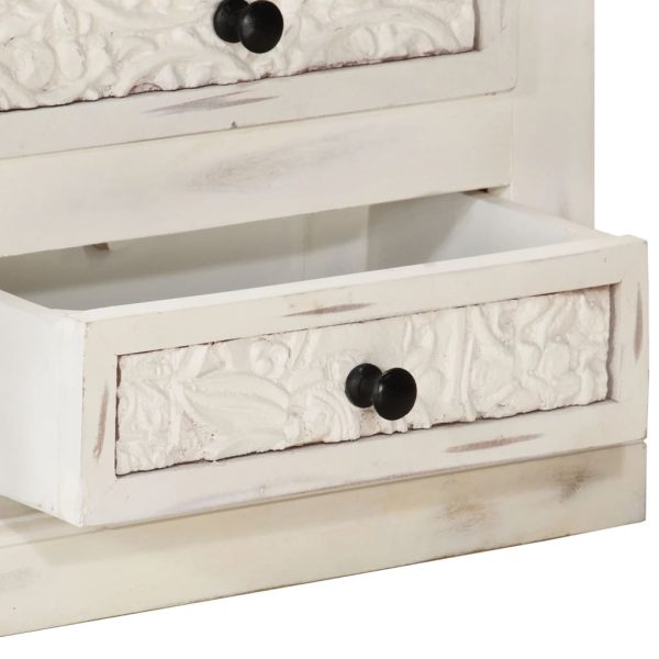 Móvel de TV 120x30x40 cm madeira de mangueira maciça branco - Image 6