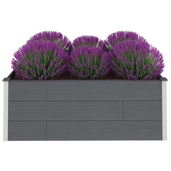 Canteiro elevado para jardim 200x100x54 cm WPC cinzento - Image 2