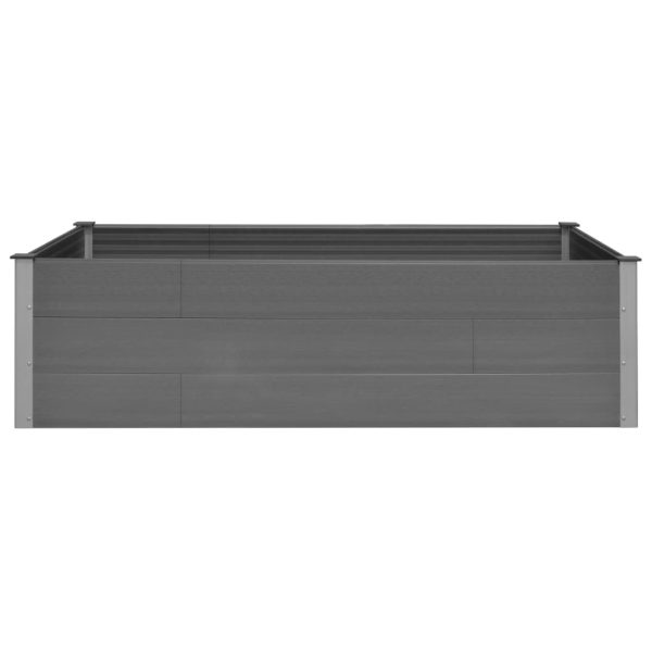 Canteiro elevado para jardim 200x100x54 cm WPC cinzento - Image 4
