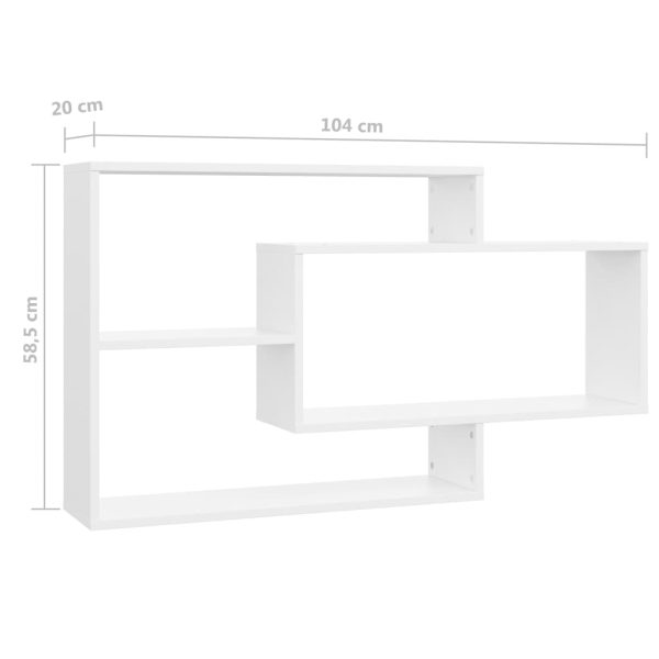 Prateleiras de parede 104x20x58,5cm contraplacado branco - Image 6