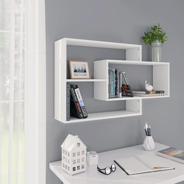 Prateleiras de parede 104x20x58,5cm contraplacado branco