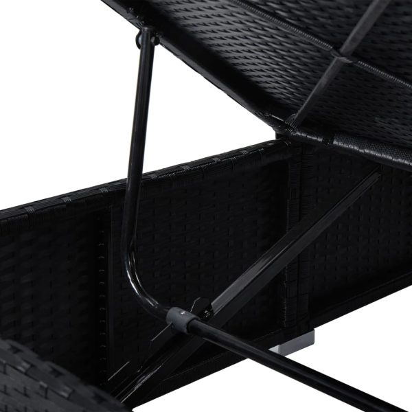 Espreguiçadeira com almofadão e mesa de centro vime PE preto - Image 9
