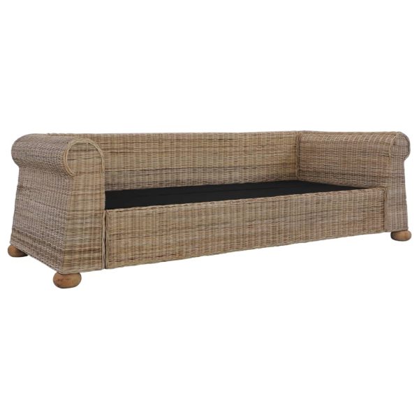 2 pcs conjunto de sofás com almofadões vime natural - Image 9