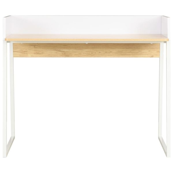 Secretária 90x60x88 cm branco e carvalho - Image 2