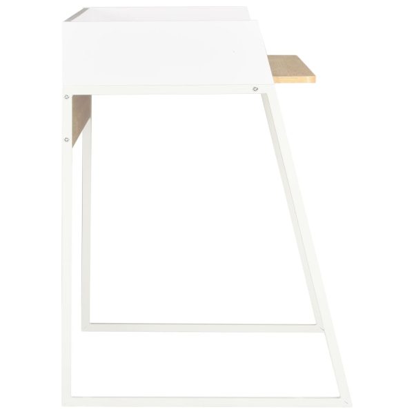 Secretária 90x60x88 cm branco e carvalho - Image 3