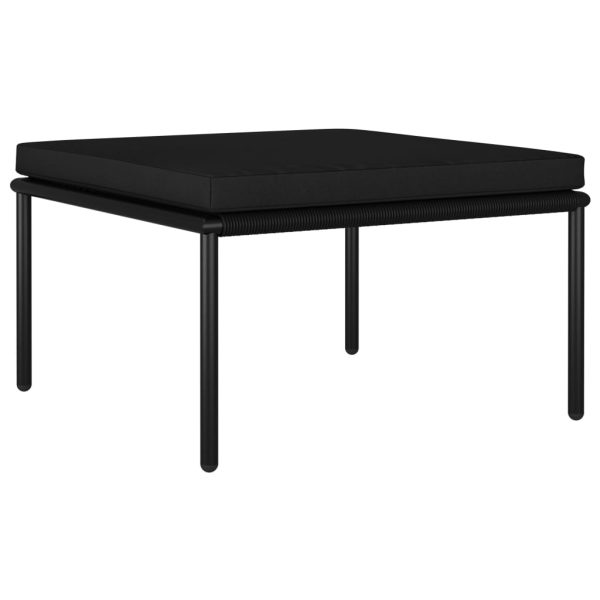 3 pcs conjunto lounge de jardim c/ almofadões PVC preto - Image 4