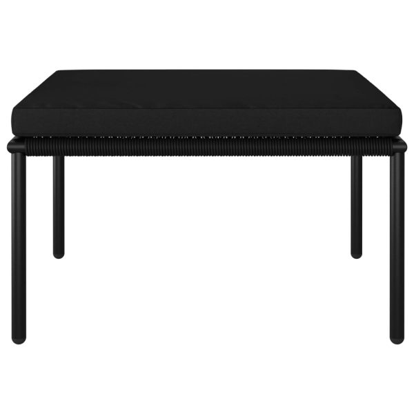 3 pcs conjunto lounge de jardim c/ almofadões PVC preto - Image 5
