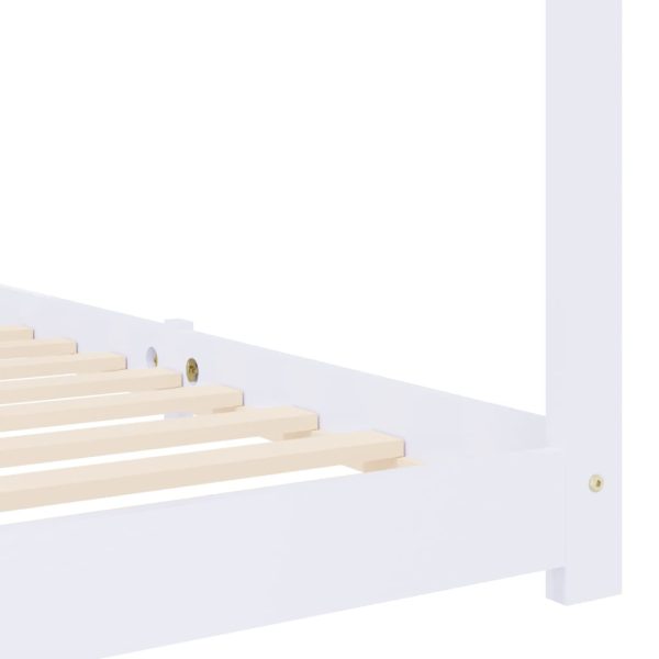 Estrutura de cama para crianças 80x160 cm pinho maciço branco - Image 7