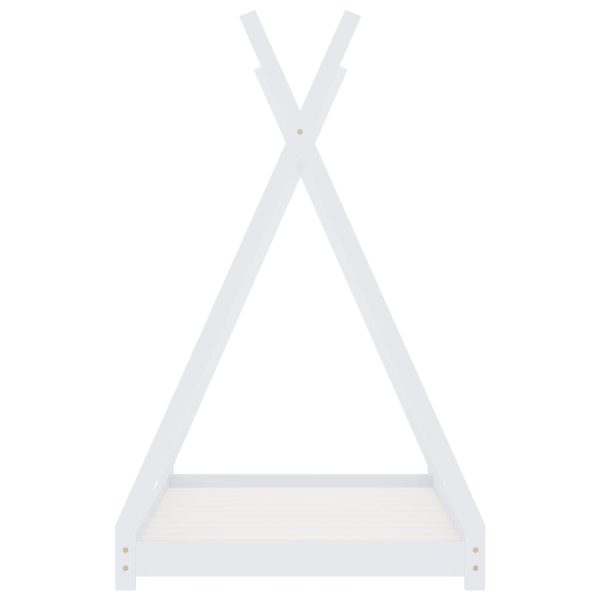 Estrutura de cama para crianças 70x140 cm pinho maciço branco - Image 4