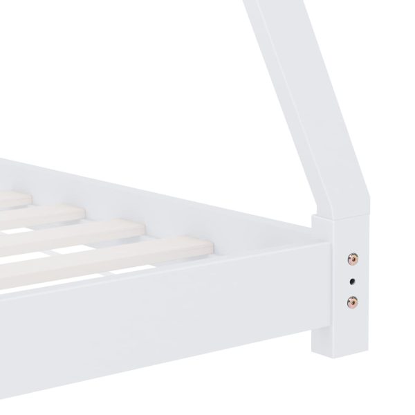 Estrutura de cama para crianças 70x140 cm pinho maciço branco - Image 6