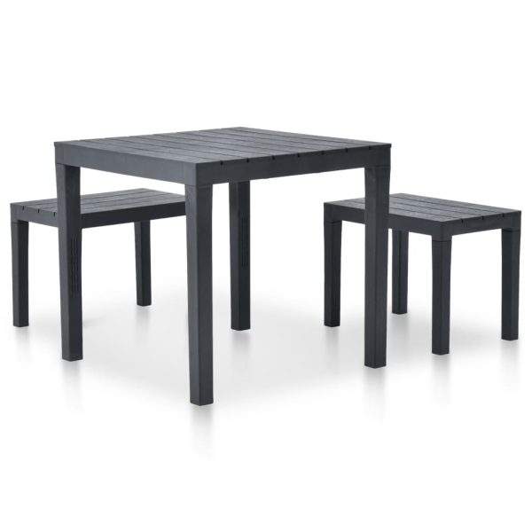 Mesa de jardim com 2 bancos plástico antracite - Image 2