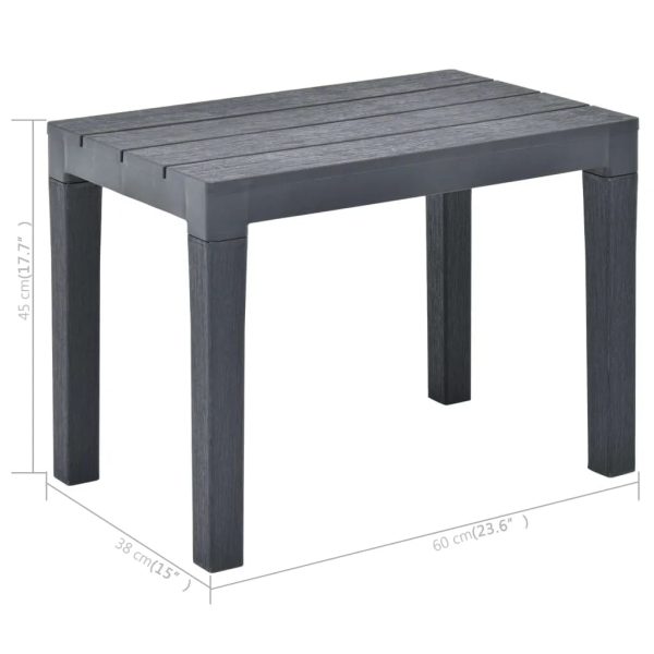 Mesa de jardim com 2 bancos plástico antracite - Image 11