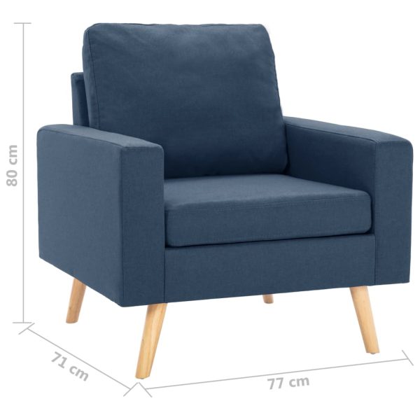 Poltrona em tecido azul - Image 7