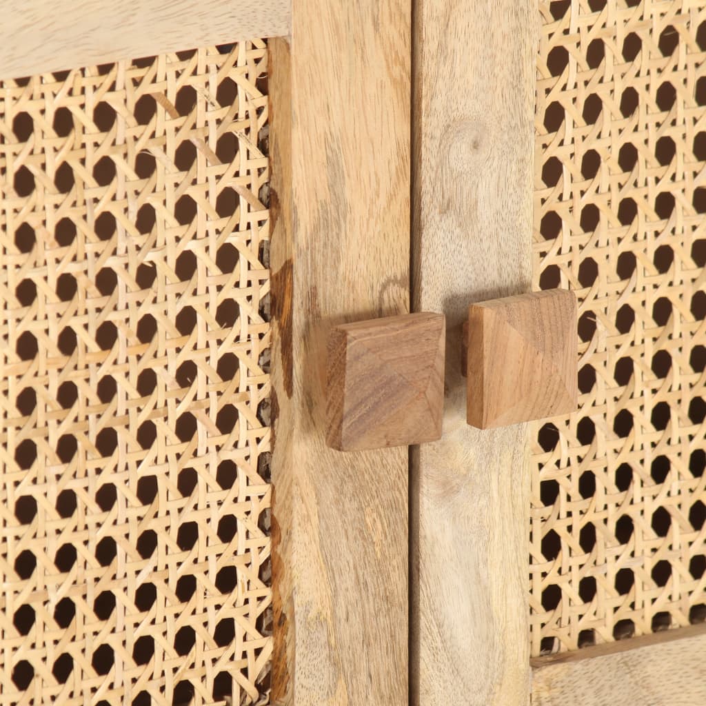 Móvel de TV 140x30x40 cm mangueira maciça e cana natural - Image 8