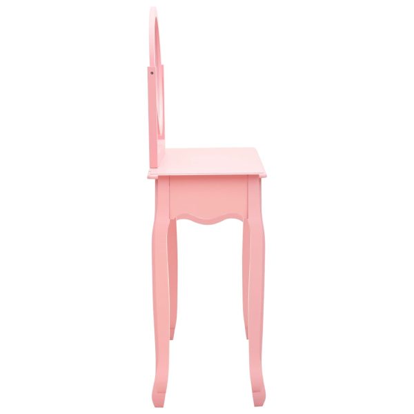 Toucador c/ banco 65x36x128 cm MDF e madeira de paulownia rosa - Image 5
