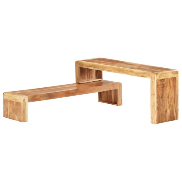 2 pcs móveis de TV cm madeira de acácia maciça - Image 2