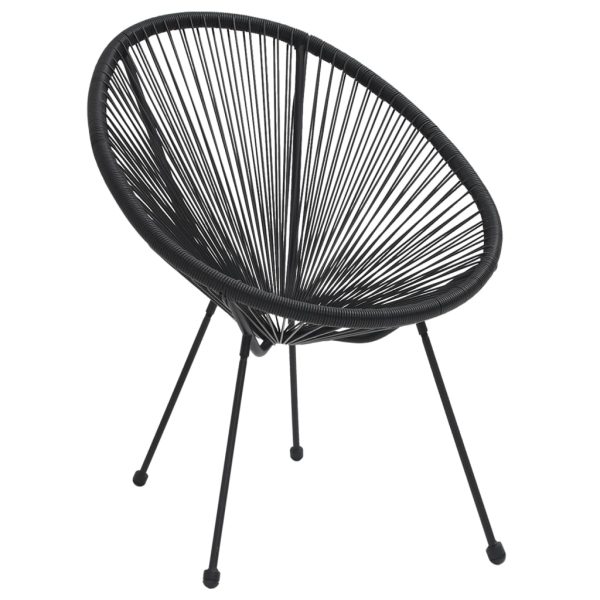 Cadeiras lua para jardim 2 pcs vime preto - Image 2