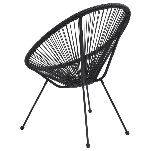 Cadeiras lua para jardim 2 pcs vime preto - Image 4
