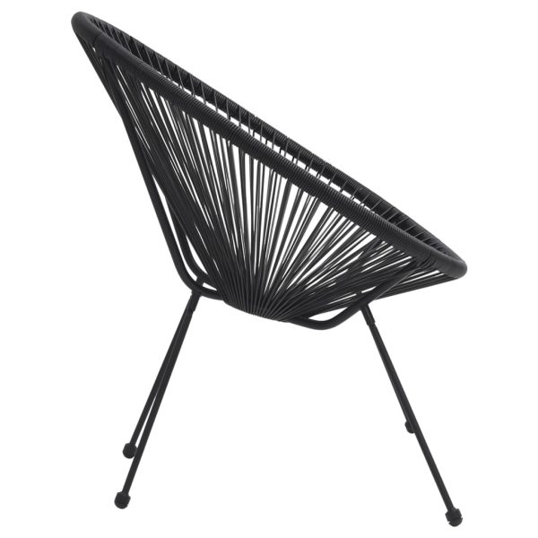 Cadeiras lua para jardim 2 pcs vime preto - Image 5