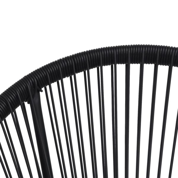Cadeiras lua para jardim 2 pcs vime preto - Image 6