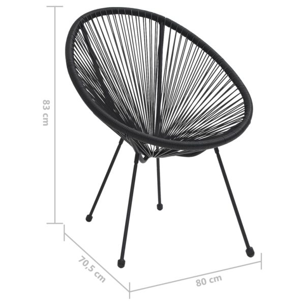 Cadeiras lua para jardim 2 pcs vime preto - Image 7