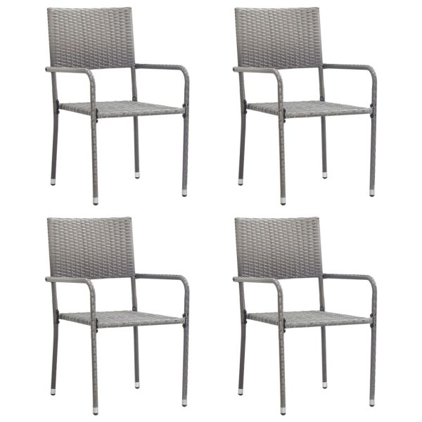Cadeiras de jantar para jardim 4 pcs vime PE antracite