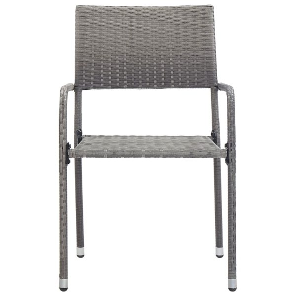 Cadeiras de jantar para jardim 4 pcs vime PE antracite - Image 2
