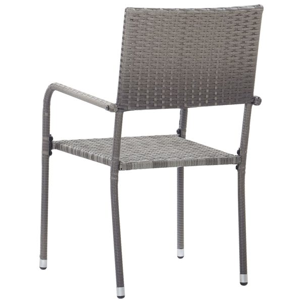 Cadeiras de jantar para jardim 4 pcs vime PE antracite - Image 5
