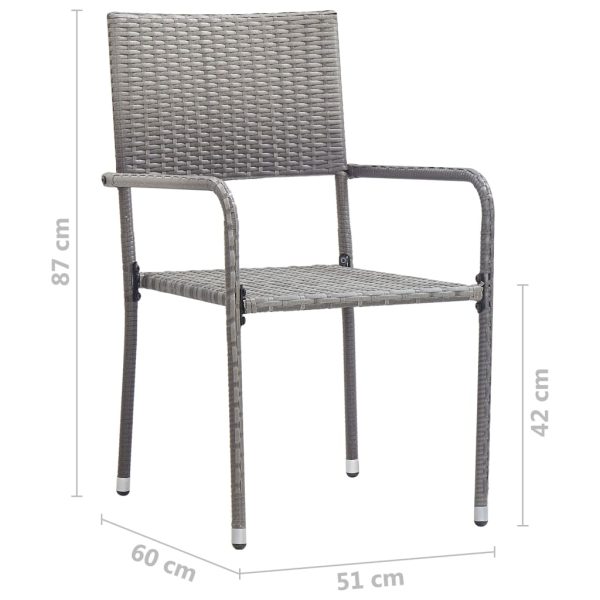 Cadeiras de jantar para jardim 4 pcs vime PE antracite - Image 7
