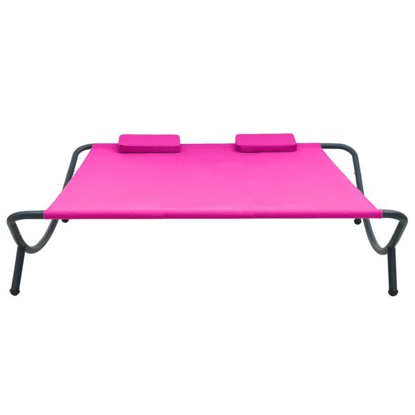 Espreguiçadeira de exterior em tecido cor-de-rosa - Image 2