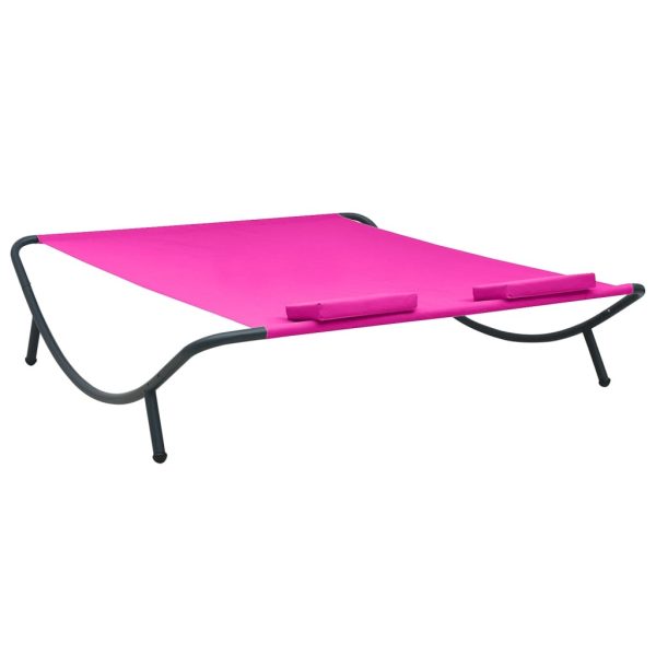 Espreguiçadeira de exterior em tecido cor-de-rosa - Image 4