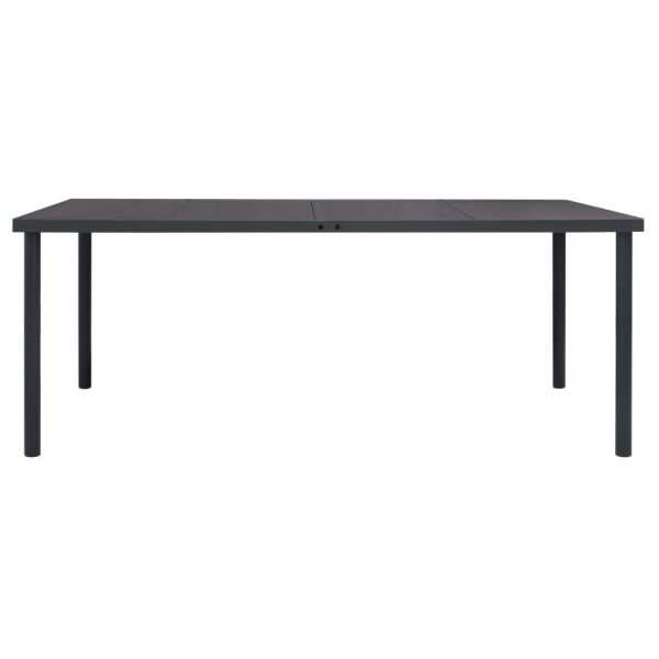 Mesa de jantar para jardim 190x90x74 cm aço antracite - Image 2