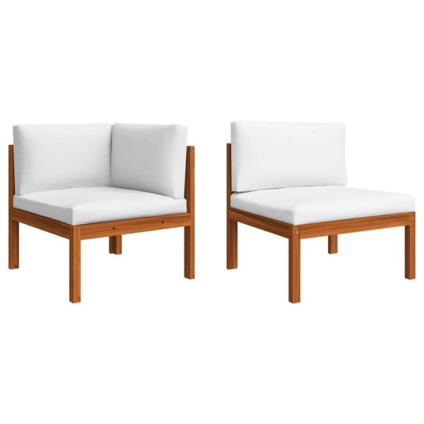 2 pcs conjunto lounge de jardim c/ almofadões acácia maciça - Image 2