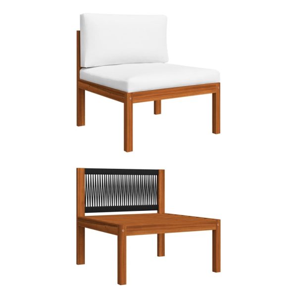 2 pcs conjunto lounge de jardim c/ almofadões acácia maciça - Image 4