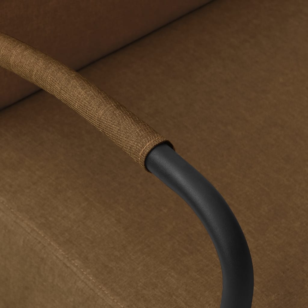 Poltrona em tecido castanho - Image 5