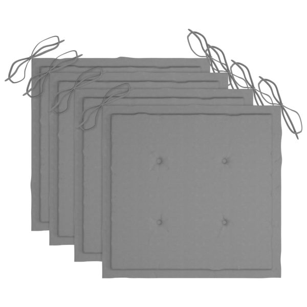 Cadeiras jantar jardim + almofadões 3 pcs madeira acácia maciça - Image 4