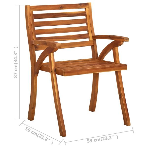 Cadeiras de jantar jardim c/ almofadões 2 pcs acácia maciça - Image 6