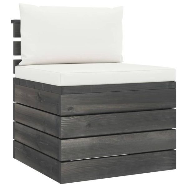 2 pcs conjunto lounge de paletes com almofadões pinho maciço - Image 3
