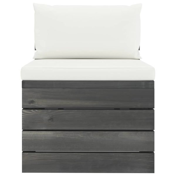2 pcs conjunto lounge de paletes com almofadões pinho maciço - Image 4